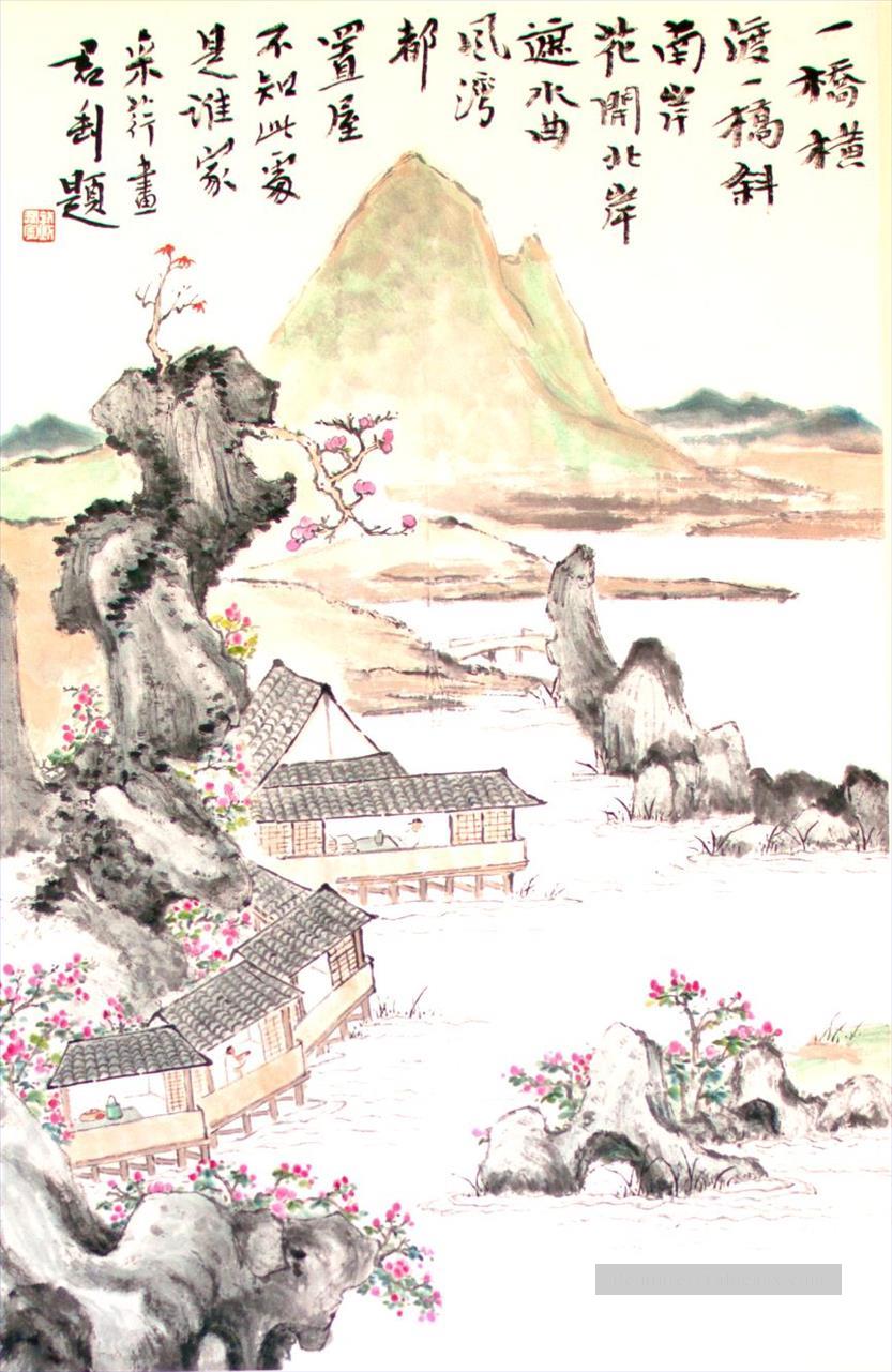 pavillon au printemps Zhang Cuiying chinois traditionnel Peintures à l'huile
